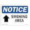 Signmission OSHA Notice, 3.5" Height, Smoking Area Up Arrow Sign With Symbol, 5" X 3.5", Landscape OS-NS-D-35-L-18354 - alternate 1